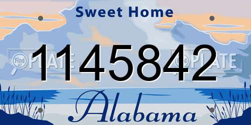 1145842 Alabama License Plate