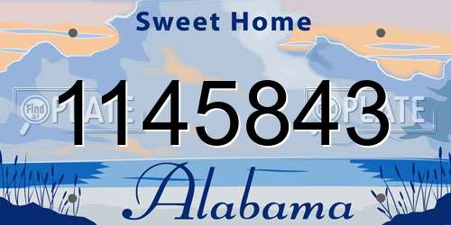 1145843 Alabama License Plate