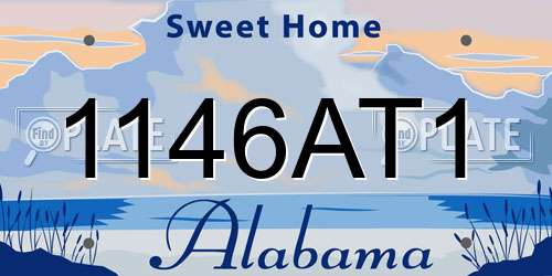 1146AT1 Alabama License Plate