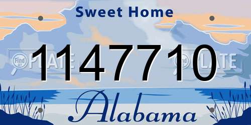 1147710 Alabama License Plate