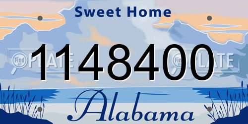 1148400 Alabama License Plate