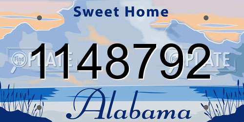 1148792 Alabama License Plate