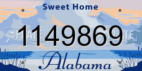 1149869 Alabama License Plate