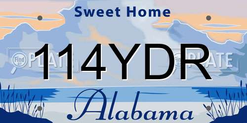 114YDR Alabama License Plate