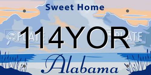 114YOR Alabama License Plate