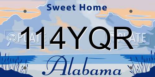 114YQR Alabama License Plate