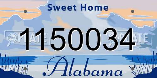 1150034 Alabama License Plate