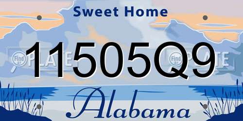 11505Q9 Alabama License Plate