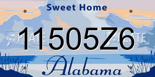 11505Z6 Alabama License Plate