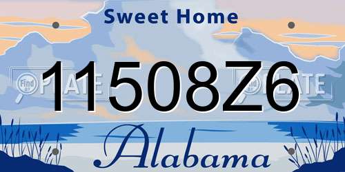 11508Z6 Alabama License Plate