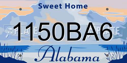 1150BA6 Alabama License Plate