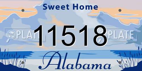 11518 Alabama License Plate