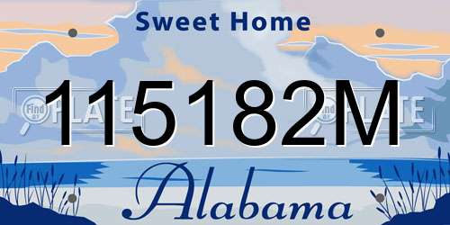 115182M Alabama License Plate