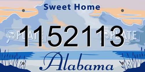 1152113 Alabama License Plate