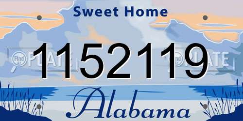 1152119 Alabama License Plate