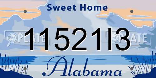 11521I3 Alabama License Plate