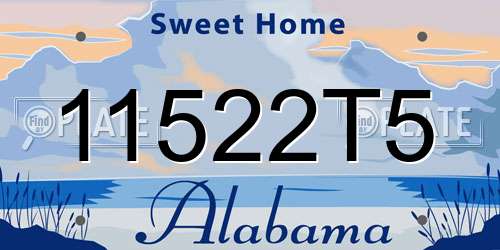 11522T5 Alabama License Plate