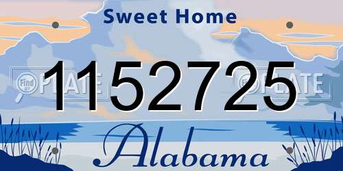 1152725 Alabama License Plate