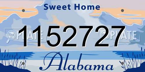 1152727 Alabama License Plate