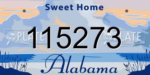 115273 Alabama License Plate