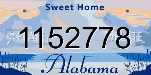 1152778 Alabama License Plate