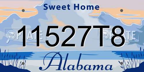 11527T8 Alabama License Plate