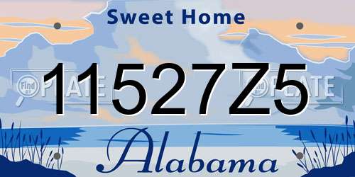 11527Z5 Alabama License Plate