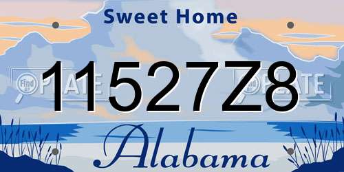 11527Z8 Alabama License Plate