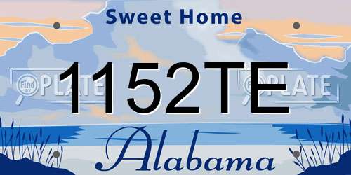 1152TE Alabama License Plate