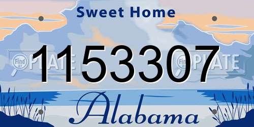 1153307 Alabama License Plate