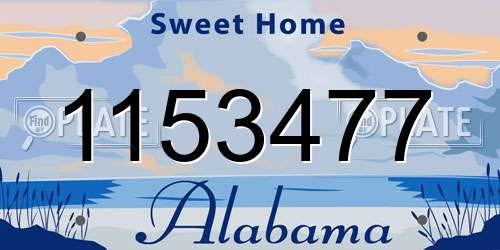 1153477 Alabama License Plate