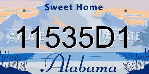 11535D1 Alabama License Plate