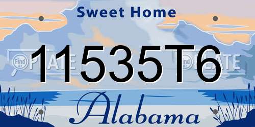 11535T6 Alabama License Plate