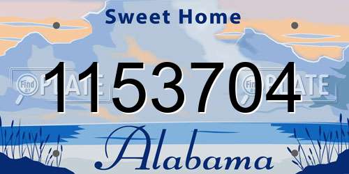 1153704 Alabama License Plate