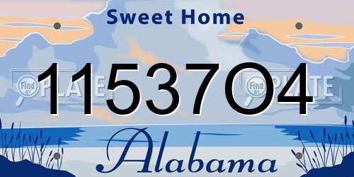 11537O4 Alabama License Plate