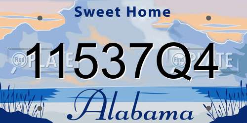 11537Q4 Alabama License Plate