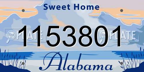 1153801 Alabama License Plate