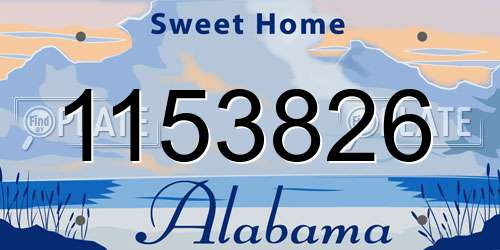 1153826 Alabama License Plate