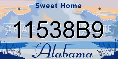 11538B9 Alabama License Plate