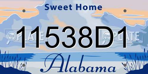 11538D1 Alabama License Plate