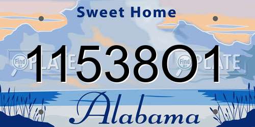 11538O1 Alabama License Plate