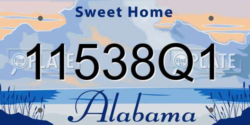 11538Q1 Alabama License Plate