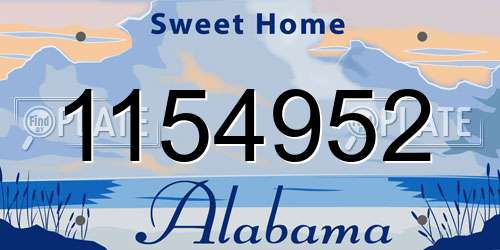 1154952 Alabama License Plate