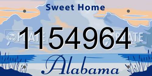 1154964 Alabama License Plate