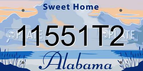 11551T2 Alabama License Plate