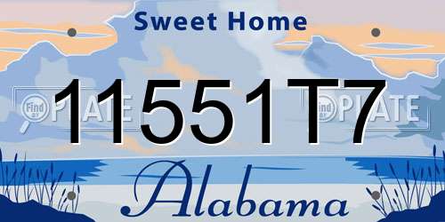 11551T7 Alabama License Plate