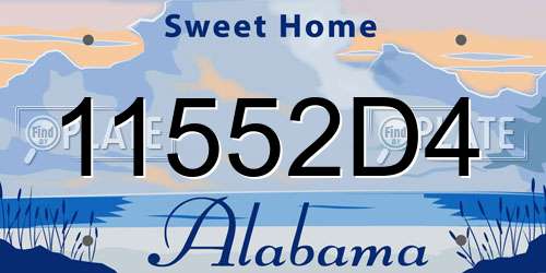 11552D4 Alabama License Plate