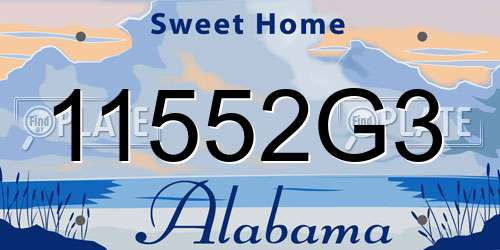 11552G3 Alabama License Plate