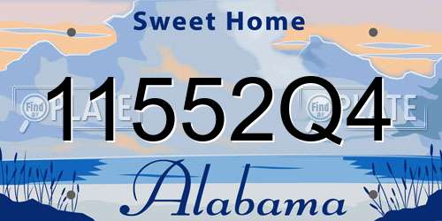 11552Q4 Alabama License Plate