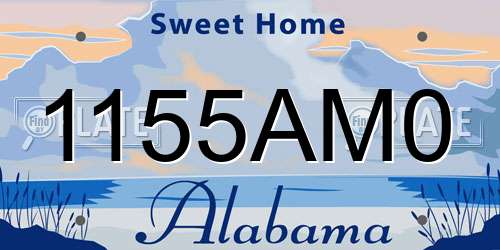 1155AM0 Alabama License Plate